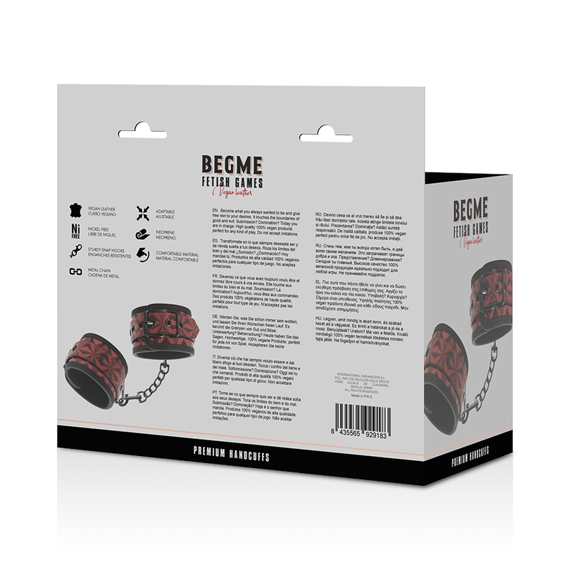 BEGME - Red Edition Håndjern Vegansk skinn