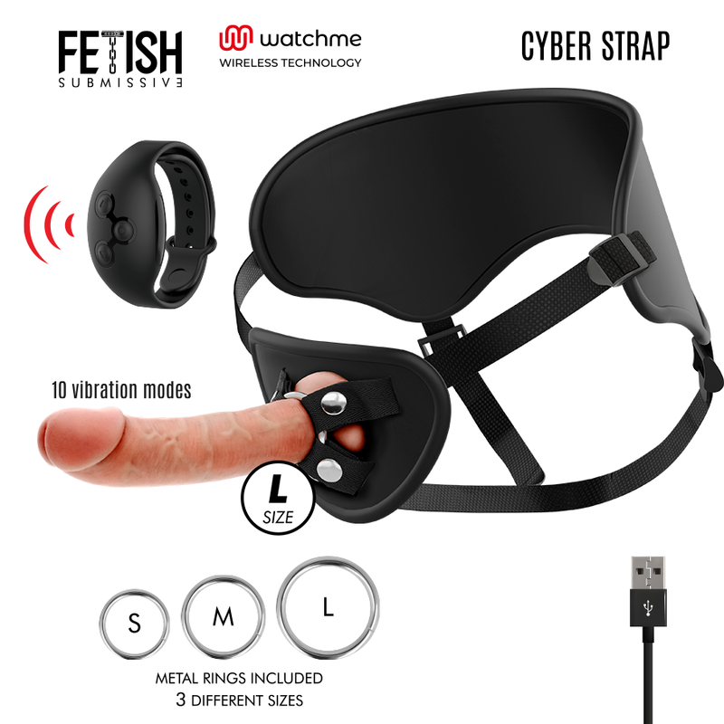 FETISH SUBMISSIVE - Cyber Strap Fjernstyrt vibrerende strap-on L