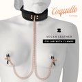 COQUETTE CHIC DESIRE - Fantasy Halsbånd med Brystvorteklemmer og Neoprenfôr