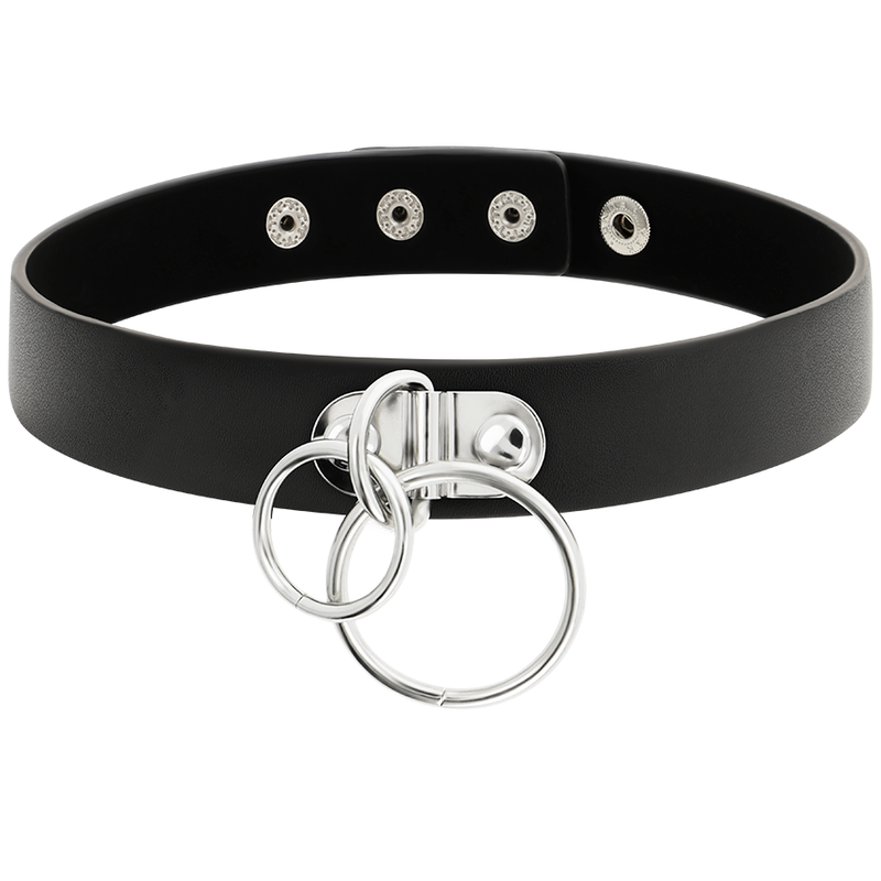 COQUETTE CHIC DESIRE - Choker i vegansk skinn med dobbel ring