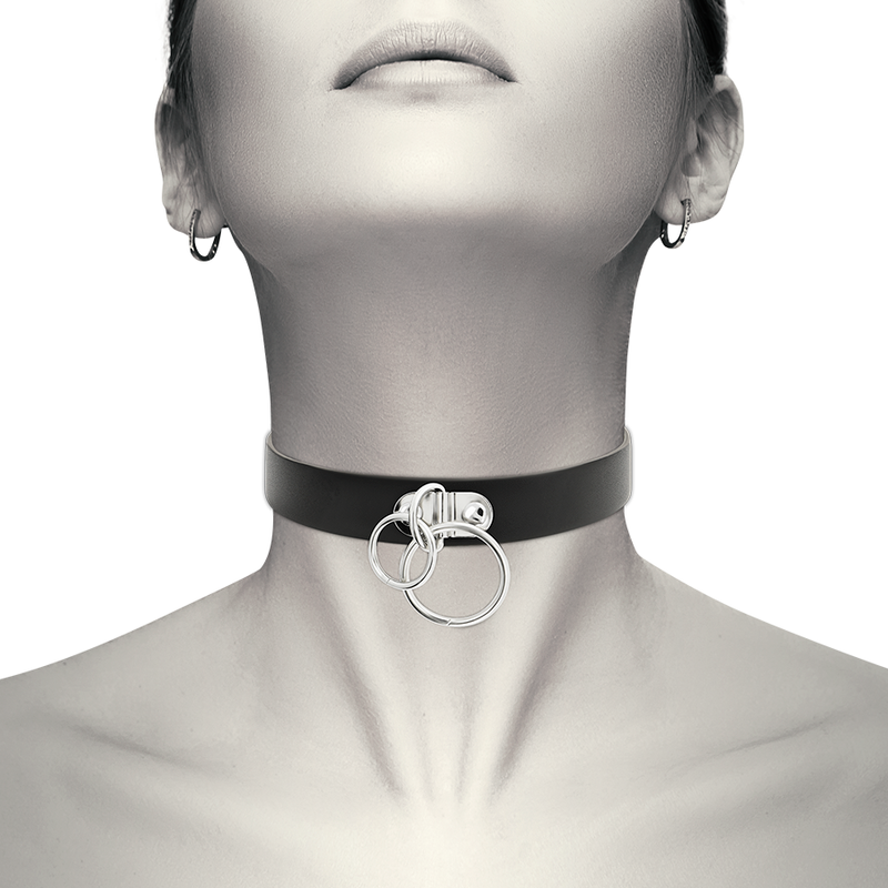 COQUETTE CHIC DESIRE - Choker i vegansk skinn med dobbel ring