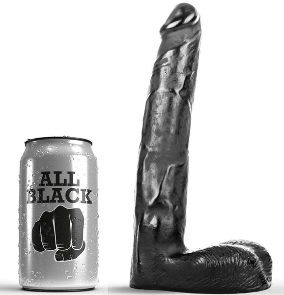 ALL BLACK - Dildo Sort 21 cm (realistisk)