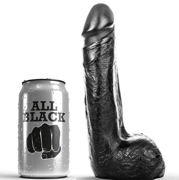 ALL BLACK - Soft Realistisk Analdildo Sort 20 cm