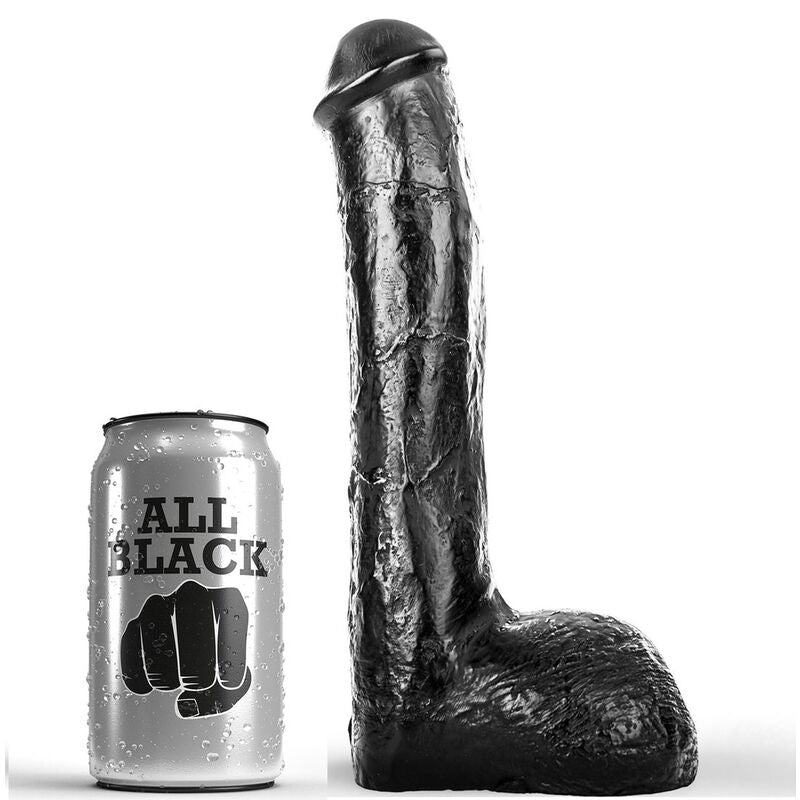 ALL BLACK - Realistisk dildo Sort 23 cm