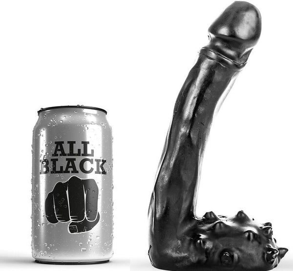 ALL BLACK - Dildo Sort 19 cm (slank)