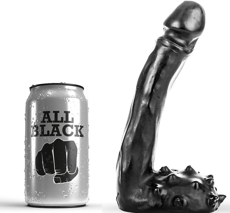 ALL BLACK - Dildo Sort 19 cm (slank)