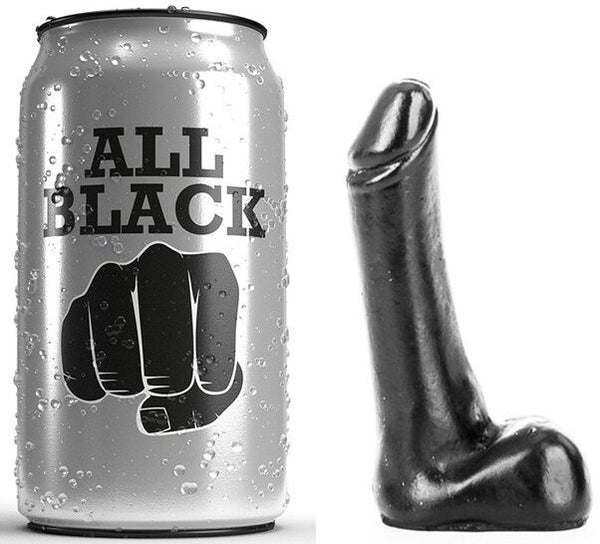 ALL BLACK - Dildo Sort 9 cm
