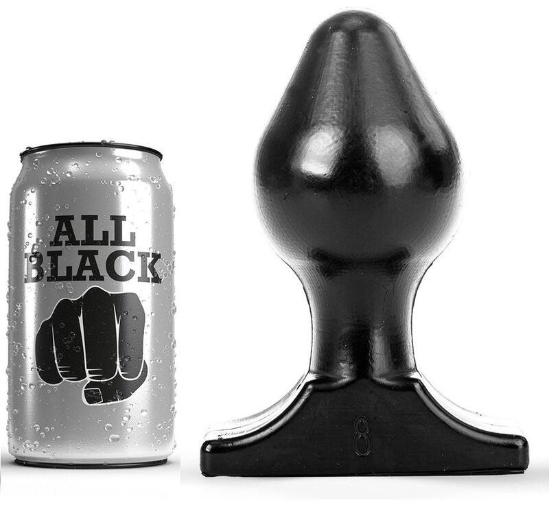 ALL BLACK - Analplugg Sort 16 x 8 cm