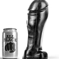 ALL BLACK - Dildo med pung Sort 22 cm