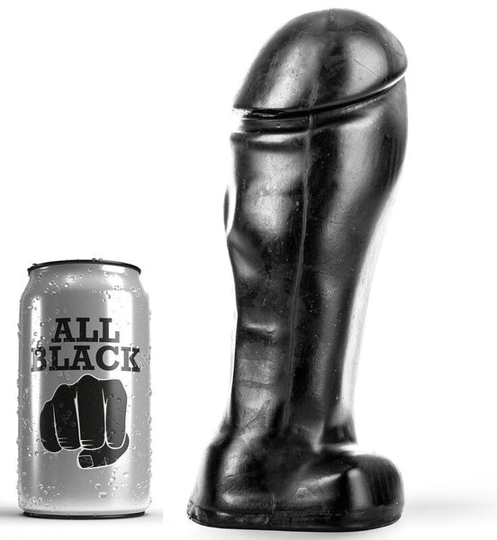 ALL BLACK - Dildo med pung Sort 22 cm