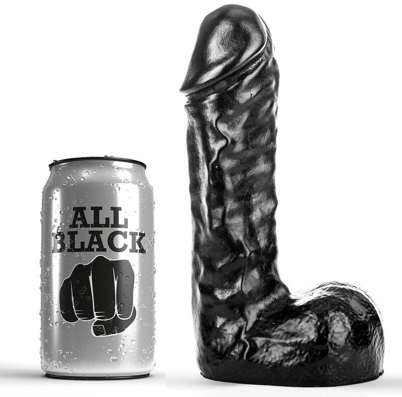 ALL BLACK - Dildo Sort 19 cm