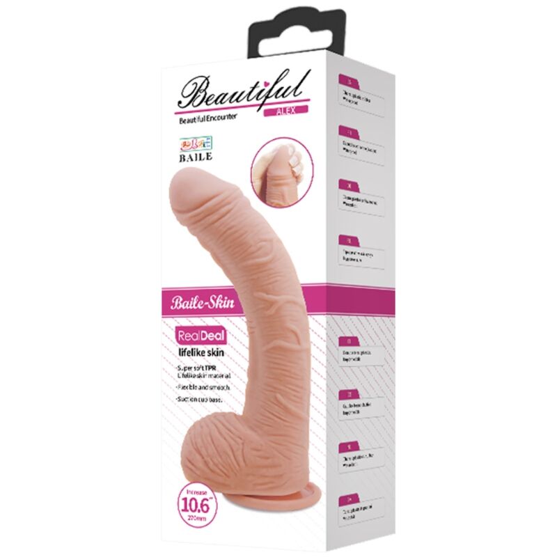 BAILE - Alex Realistisk Dildo Hud 27 cm
