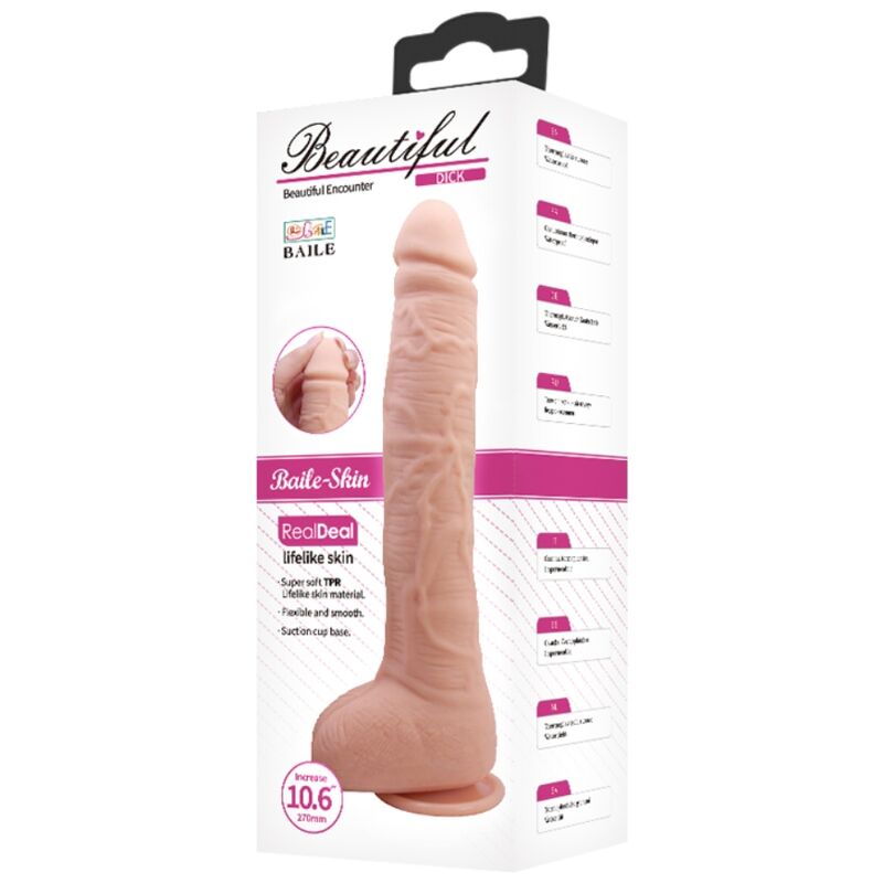 BAILE - Fleksibel Realistisk Dildo 28 cm