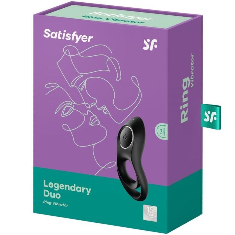 SATISFYER - Duo Vibrerende Penisring Sort
