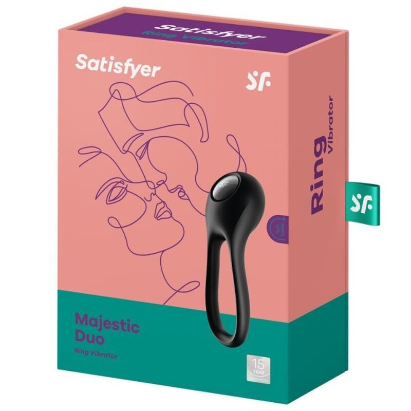 SATISFYER - Duo Vibrerende Penisring Sort