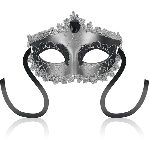 OHMAMA - Venetiansk Maske Grå med Sort Diamant