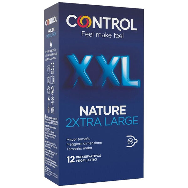 CONTROL - Nature 2XTRA Large Store Kondomer 12 stk