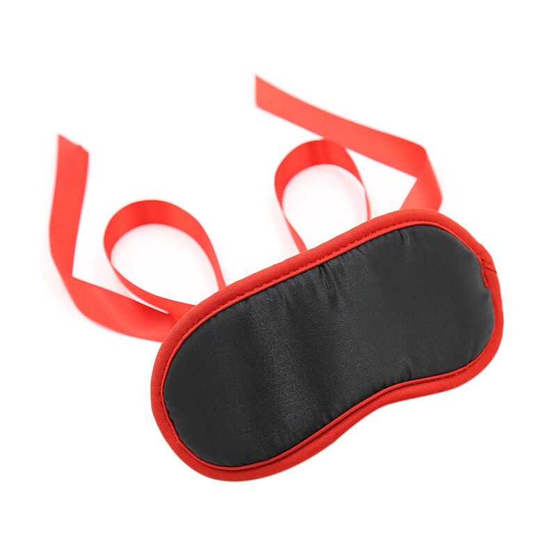 OHMAMA - Fetish Maske Sort med Røde Kanter