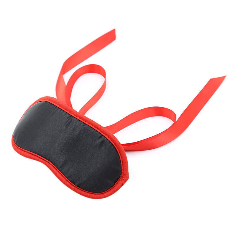 OHMAMA - Fetish Maske Sort med Røde Kanter