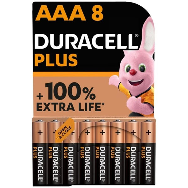 DURACELL - Plus Power Alkalisk batteri AAA LR03 8-pakning