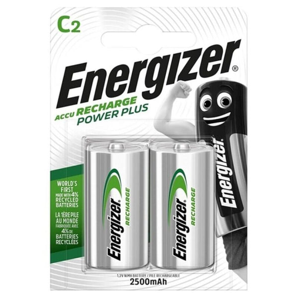 ENERGIZER - C Oppladbart Batteri 2500mAh 2-pk