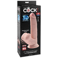 KING COCK - Plus 3D Realistisk Dildo med Svingende Baller Lys Hud 24,5 cm