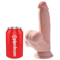 KING COCK - Plus 3D Realistisk Dildo med Svingende Baller Lys Hud 15,2 cm