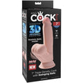KING COCK - Plus 3D Realistisk Dildo med Svingende Baller Lys Hud 15,2 cm