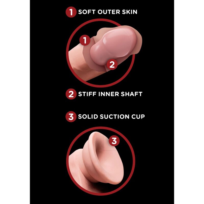 KING COCK - Plus 3D Realistisk Dildo med Svingende Baller 20,3 cm