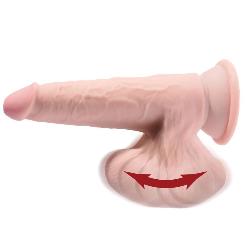 KING COCK - Plus 3D Realistisk Dildo med Svingende Baller 20,3 cm