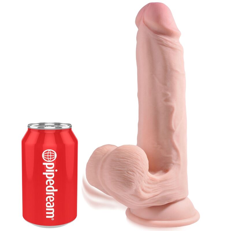 KING COCK - Plus 3D Realistisk Dildo med Svingende Baller 20,3 cm