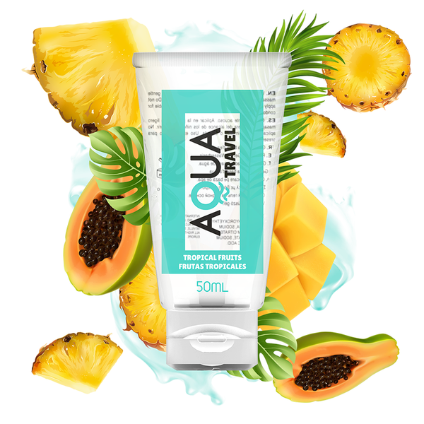 AQUA TRAVEL - Vannbasert glidemiddel med smak Tropiske frukter 50 ml