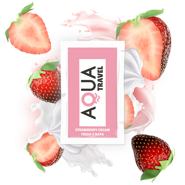 AQUA TRAVEL - Vannbasert glidemiddel Jordbærkrem 6 ml
