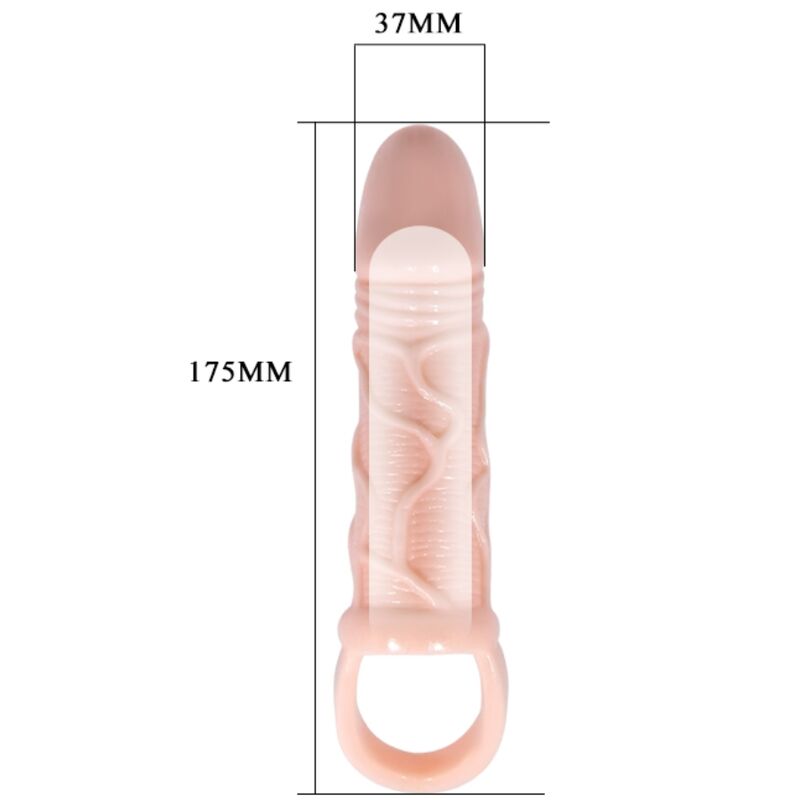 BAILE - Penisforlenger med testikkelstropp 13,5 cm Naturlig