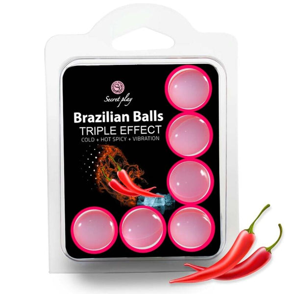 SECRETPLAY - Sett med 6 brasilianske kuler trippel effekt