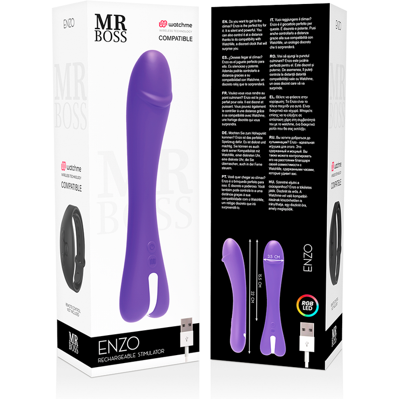 MR BOSS - Enzo Vibrator med WatchMe-fjernkontroll
