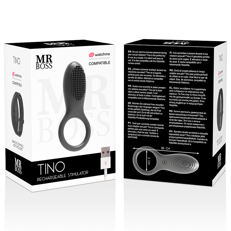 MR BOSS - Tino Fjernstyrt vibrerende penisring med WATCHME