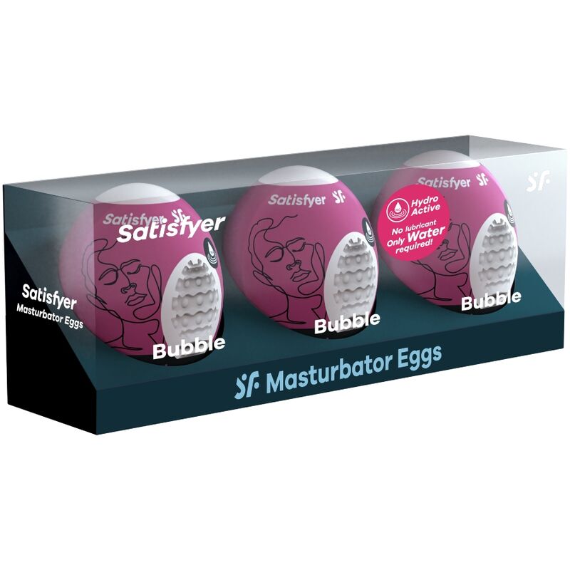 SATISFYER - Masturbator-egg 3-pakning Bubble
