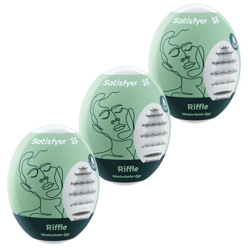 SATISFYER - Masturbator-egg 3-pakning Riffle