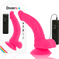 DIVERSIA - Fleksibel vibrerende dildo med fjernkontroll Rosa 21,5 cm
