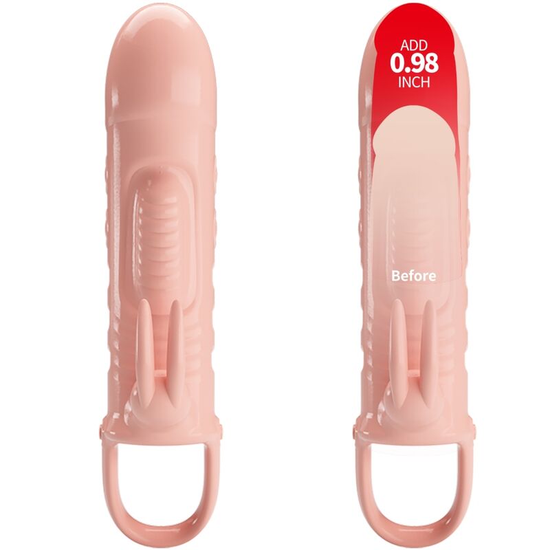 PRETTY LOVE - Sloane Vibrerende penissleeve med kaninklo Naturlig