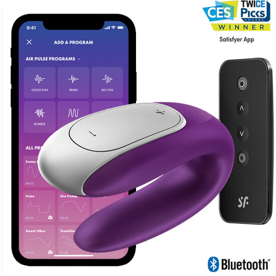SATISFYER - Double Fun Parvibrator med app og fjernkontroll