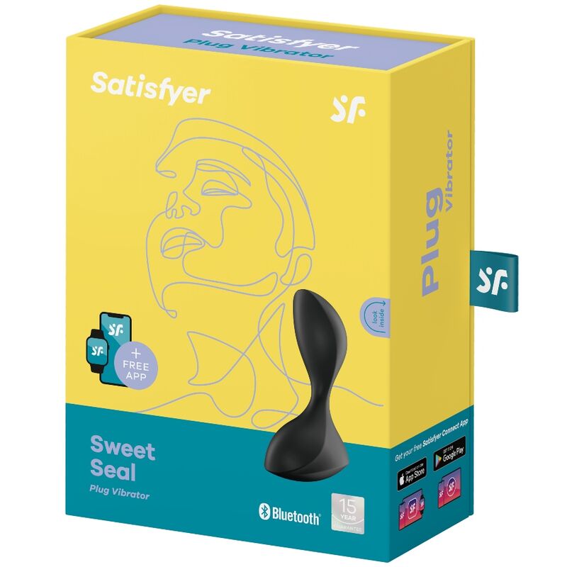 SATISFYER - Sweet Seal Vibrerende analplugg med app Sort