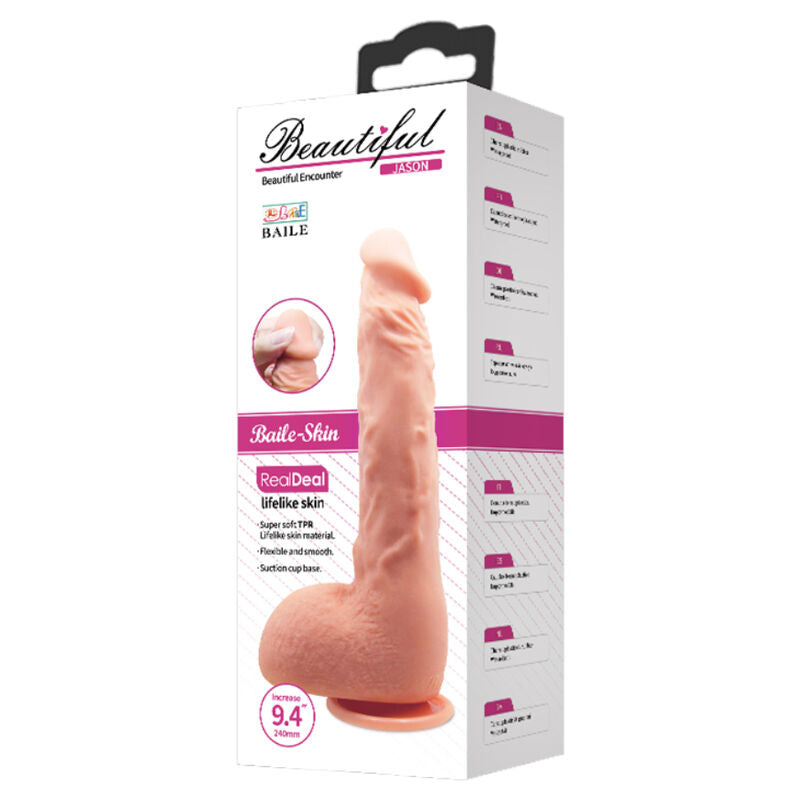 BAILE - Jason Realistisk Dildo Naturlig 24 cm