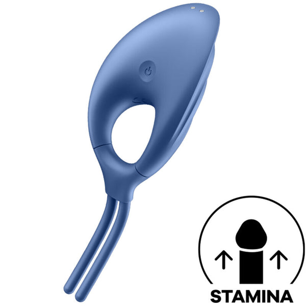 SATISFYER - Vibrerende Penisring Blå