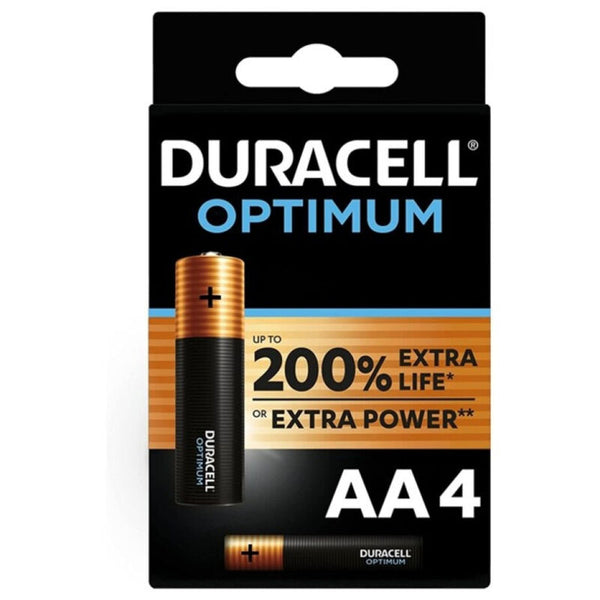 DURACELL - Optimum Alkaliske batterier AA LR6 4-pakning