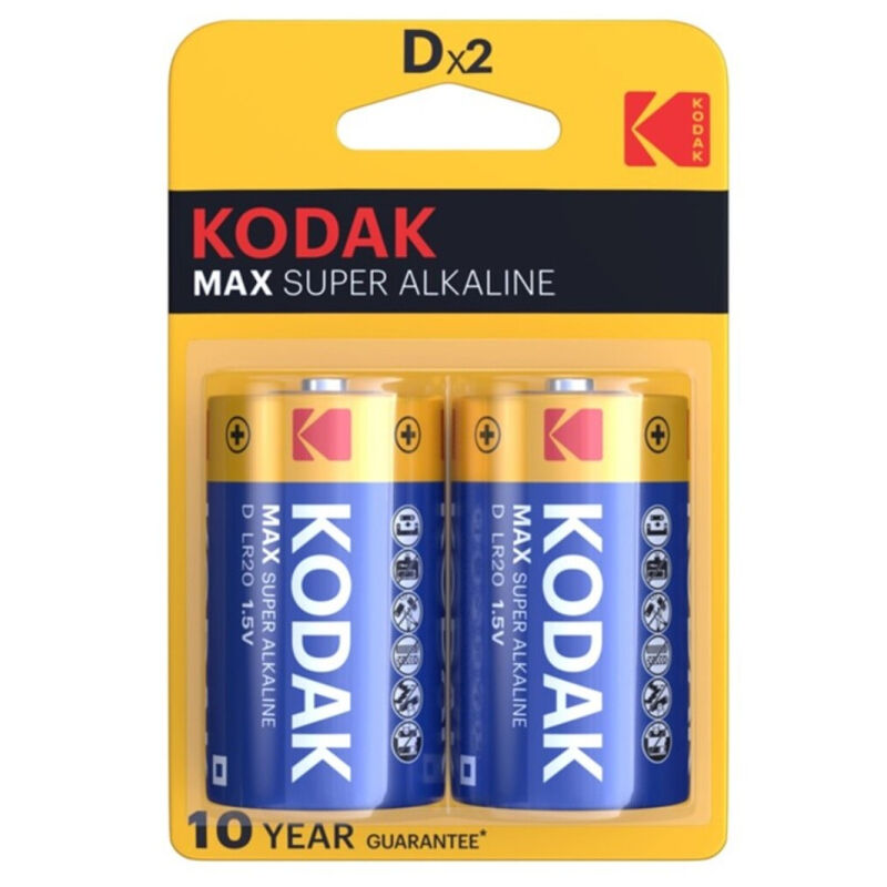 KODAK - Max Alkaliske batterier D LR20 2-pakning