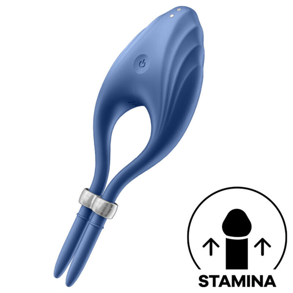 SATISFYER - Vibrerende Penisring Blå