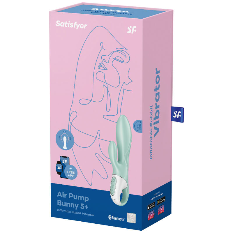 SATISFYER - Air Pump Bunny 5+ Oppblåsbar Rabbitvibrator med App