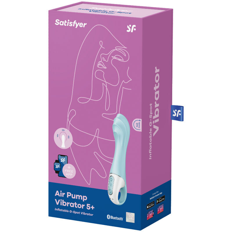 SATISFYER - Air Pump Vibrator 5+ Oppblåsbar G-punktsvibrator med App